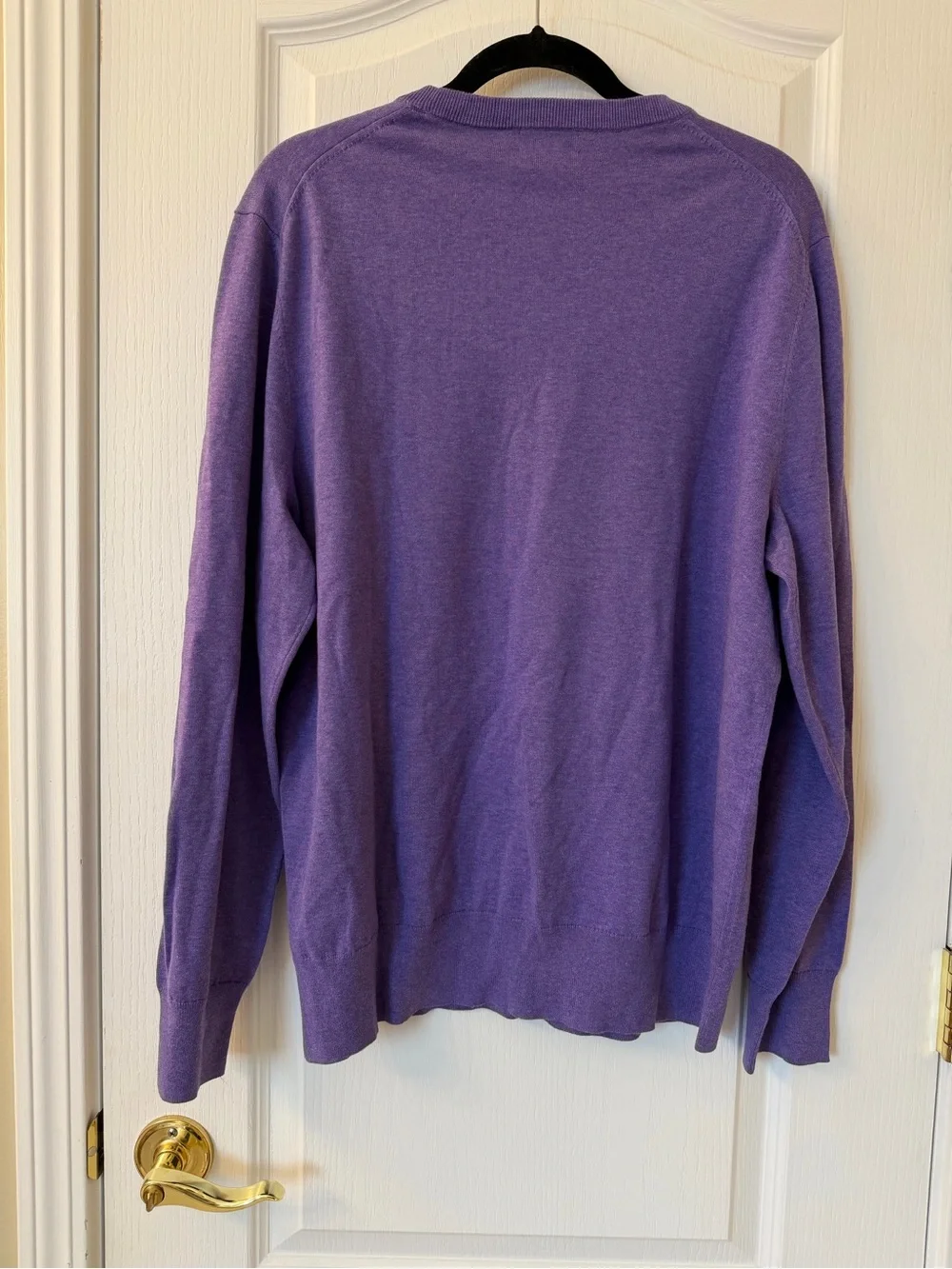 Brooks Brothers Men’s Large Purple 100% Cotton Crewneck Sweater NWT